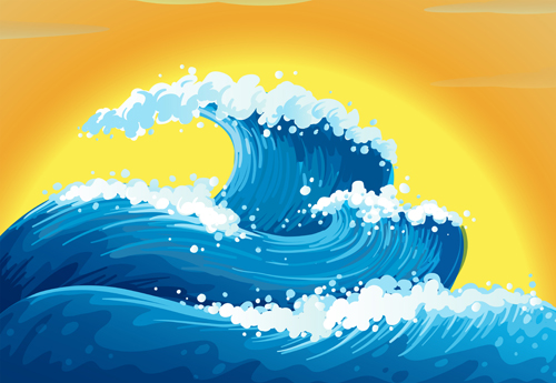 Tempestuous Sea Waves backgrounds vector 02