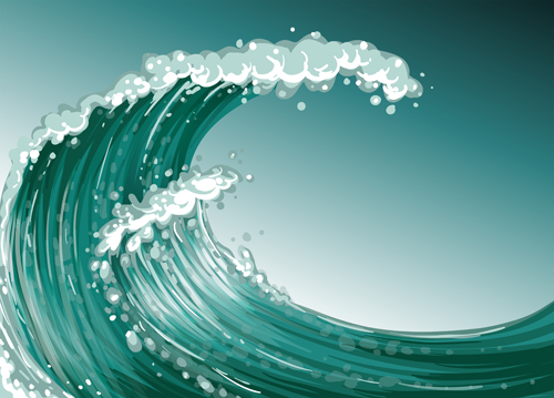 Tempestuous Sea Waves backgrounds vector 03