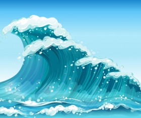 Tempestuous Sea Waves backgrounds vector 04