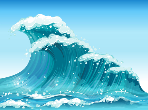 Tempestuous Sea Waves backgrounds vector 04