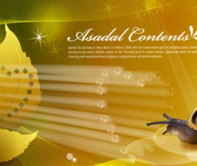 Snail with golden background vector 04