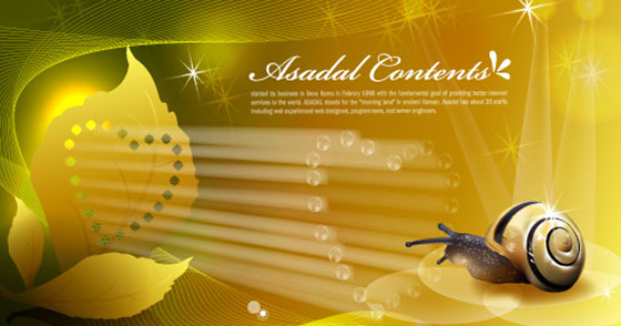 Snail with golden background vector 04