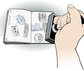 Stamp and hand vector