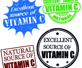 Stamp vitamins vector