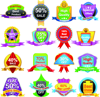 Sale Sticker labels and tags vector 05