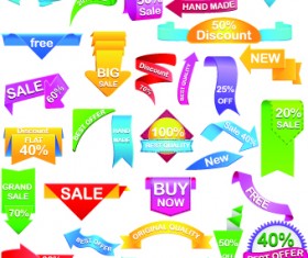 Sale Sticker labels and tags vector 06