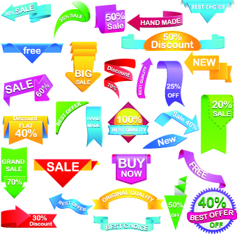 Sale Sticker labels and tags vector 06