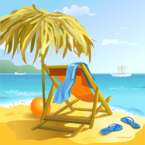 Summer beach travel backgrounds vector 01