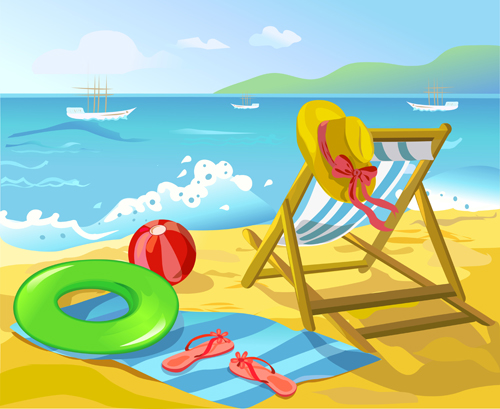 Summer beach travel backgrounds vector 03
