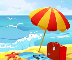 Summer beach travel backgrounds vector 04