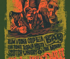 Vintage T-shirt print vector 03