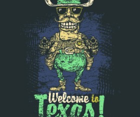 Vintage T-shirt print vector 05