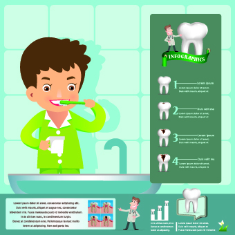 Creative teeth care infographics vectors 01