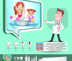 Creative teeth care infographics vectors 02