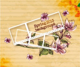 Vector Floral background art set 02