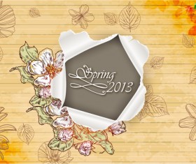 Vector Floral background art set 03