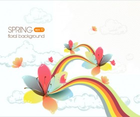 Vector Floral background art set 04