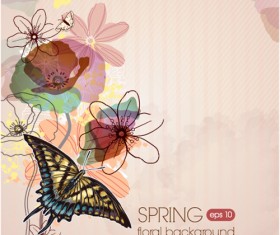 Vector Floral background art set 08
