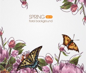 Vector Floral background art set 12