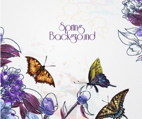 Vector Floral background art set 13