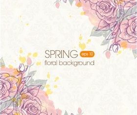 Vector Floral background art set 16
