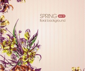 Vector Floral background art set 17