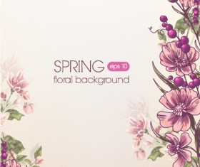 Vector Floral background art set 19