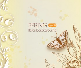 Vector Floral background art set 20