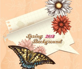 Vector Floral background art set 27