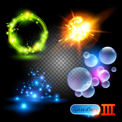 Colored Glowing light Effects vector 01