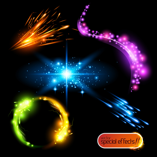 Colored Glowing light Effects vector 02