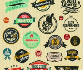 Vintage Quality labels vector 01