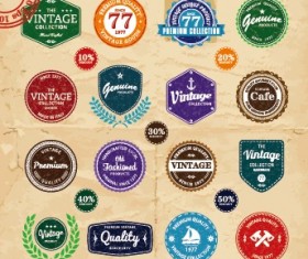 Vintage Quality labels vector 02
