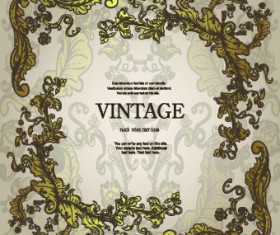 Vintage frame with floral elements vector 05