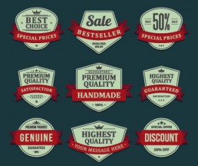 Vintage Ribbon Sale labels vector 01