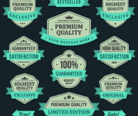Vintage Ribbon Sale labels vector 02