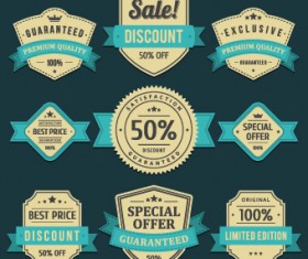 Vintage Ribbon Sale labels vector 03