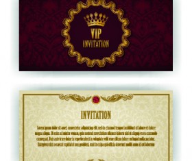luxurious Vip invitation cards vector 01