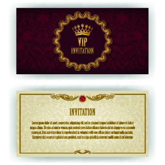 luxurious Vip invitation cards vector 01
