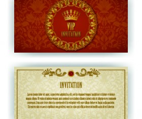luxurious Vip invitation cards vector 02