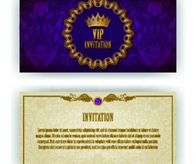 luxurious Vip invitation cards vector 03