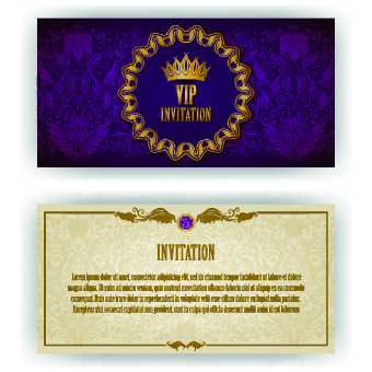 luxurious Vip invitation cards vector 03