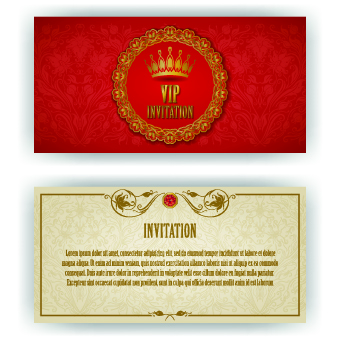 luxurious Vip invitation cards vector 05