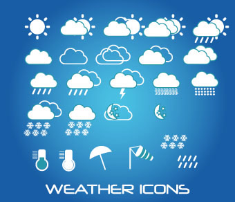 Weather icons mobile Application vector 01