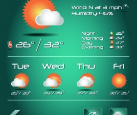 Weather icons mobile Application vector 03