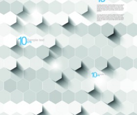 White 3D shapes background vector 01