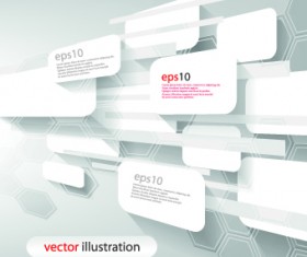 White 3D shapes background vector 04