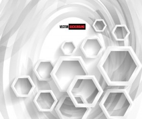 White 3D shapes background vector 07