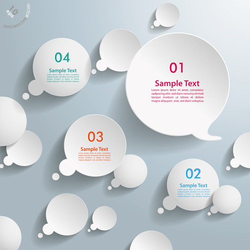 White Text boxes Backgrounds vector 02