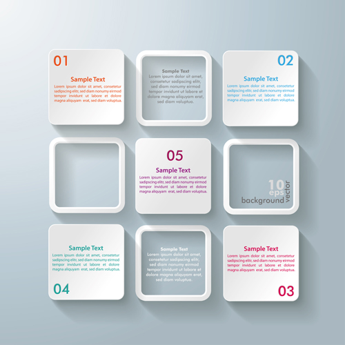 White Text boxes Backgrounds vector 04